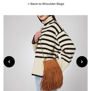 YSL hobo Fringe Tan Suede Shoulder Bag